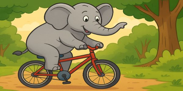 मोंटी की साइकिल - मोंटी हाथी अपनी साइकिल पर चढ़ा और साइकिल चला कर जंगल की ओर गया तो जंगल के सभी जानवर उसे देखने के लिए इकठ्ठा हो गए। कुछ जानवर उसकी हिम्मत की तारीफ कर रहे थे तो वही कुछ जानवर उसका मज़ाक भी उड़ा रहे थे। मोंटी हाथी बिना किसी की परवाह किये साइकिल चलाता रहा